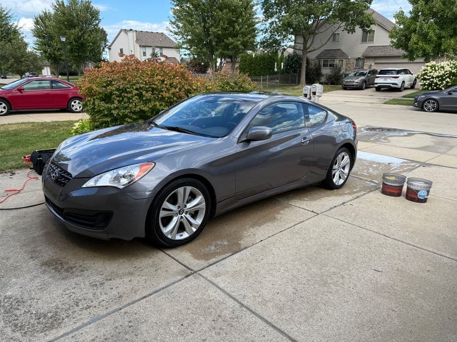 A freshly detailed car exterior from a mobile detailing job